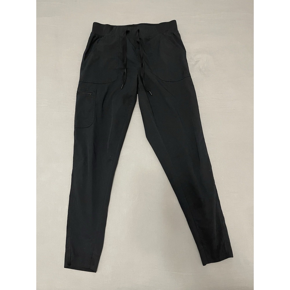 Adar Addition Women Scrub Pants Black Jogger‎ Yoga Waist Cargo Pockets Size M